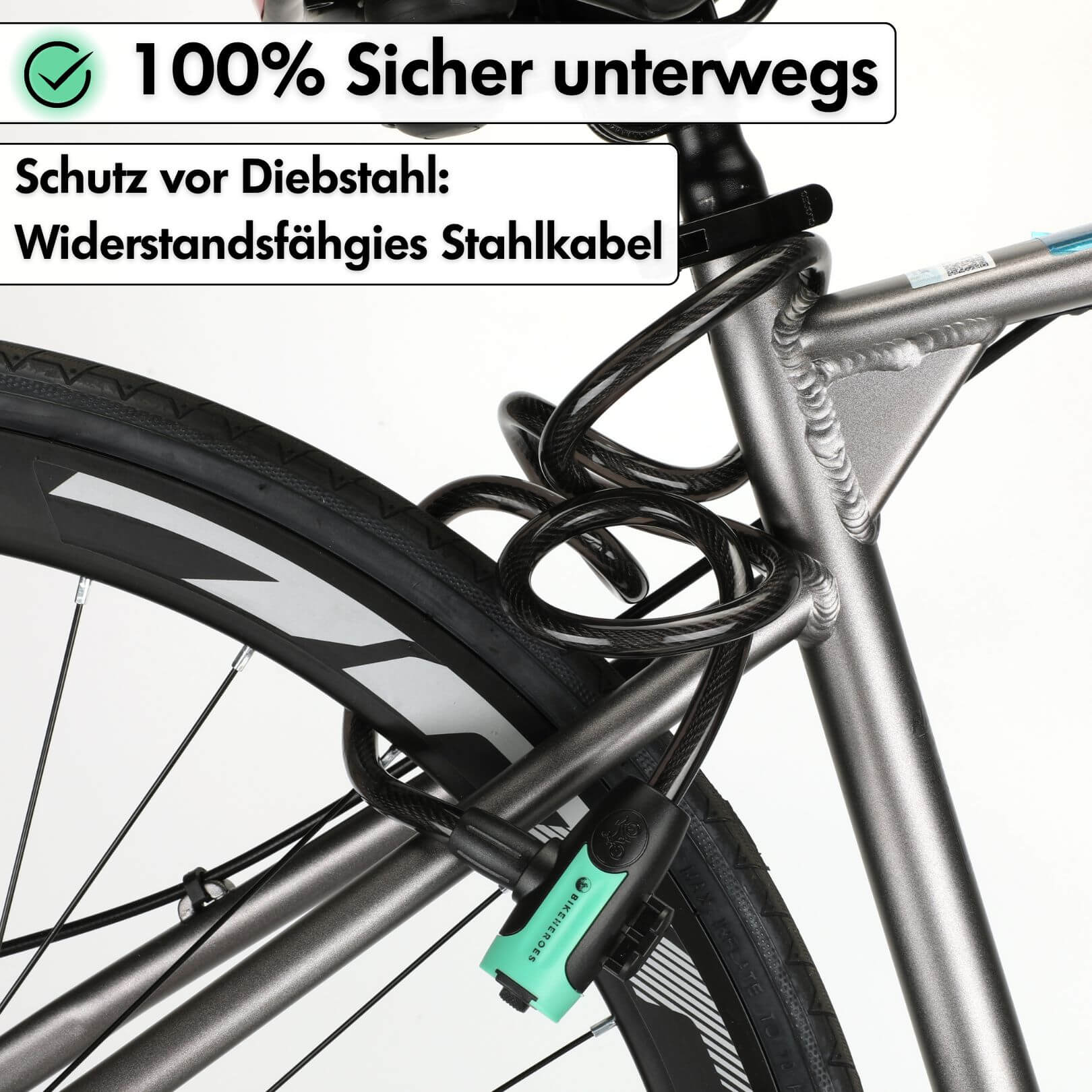 SICHERHEITS-BUNDLE: CloudComfort Max + Radschloss Pro + 12 Stück Kostenlose Reflektoren