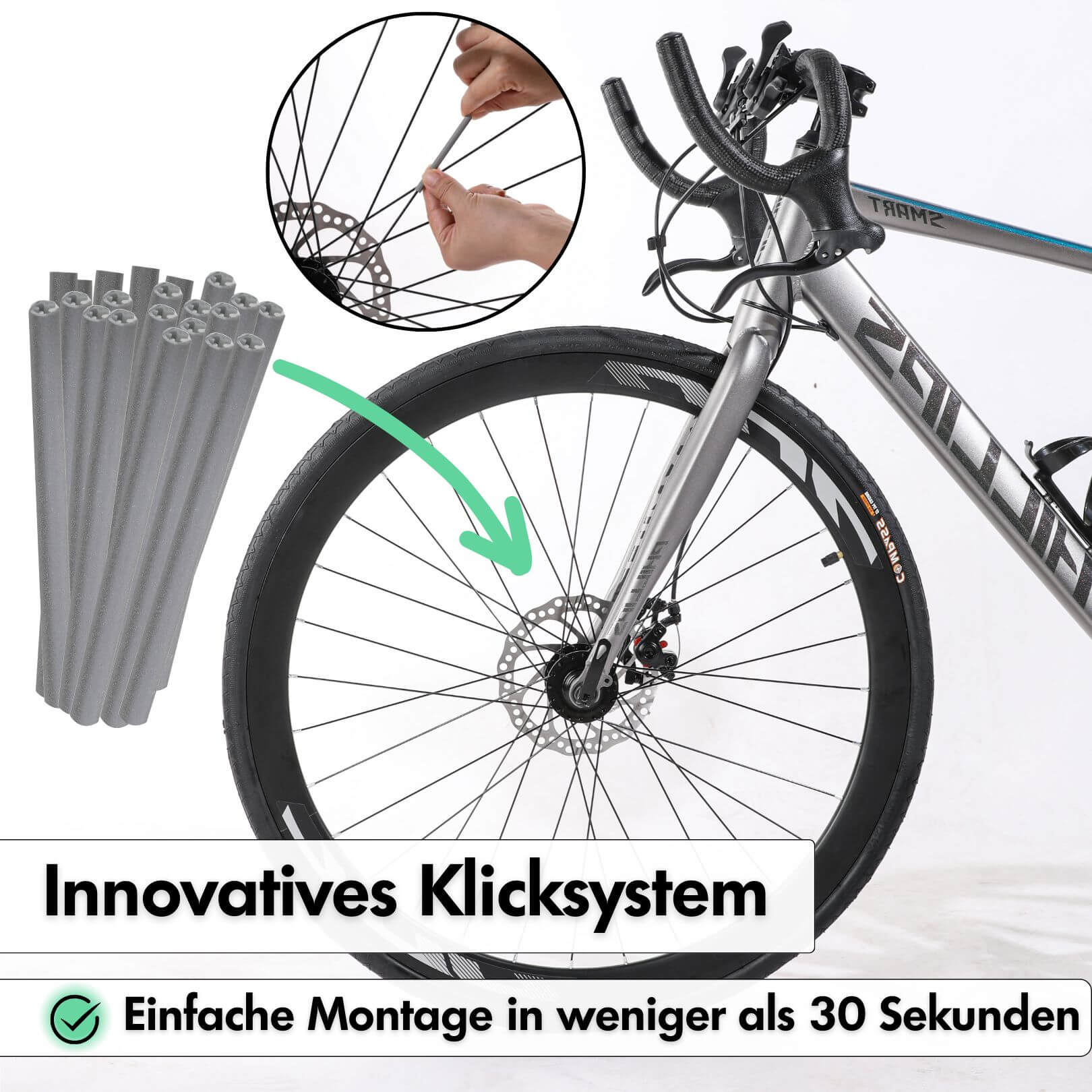 SICHERHEITS-BUNDLE: CloudComfort Max + Radschloss Pro + 12 Stück Kostenlose Reflektoren